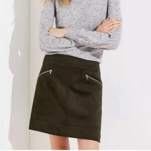Loft Green Faux Suede Skirt Size 12 NWT